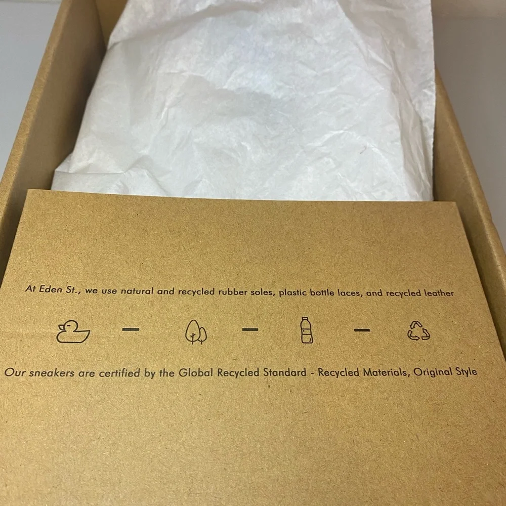 Eden St. White Men's Sneakers Recycled Leather. - Picture 9 of 11